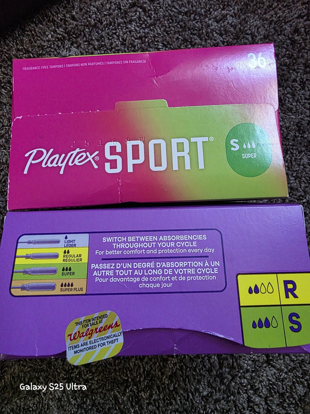 Playtex SPORT Tampons Super Absorbency - Pink/Green